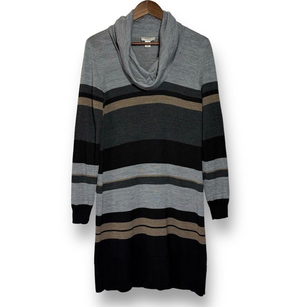 Ann Taylor LOFT Wool Sweater Dress | Medium | Stretch | Cowl Neck | Long Sleeve